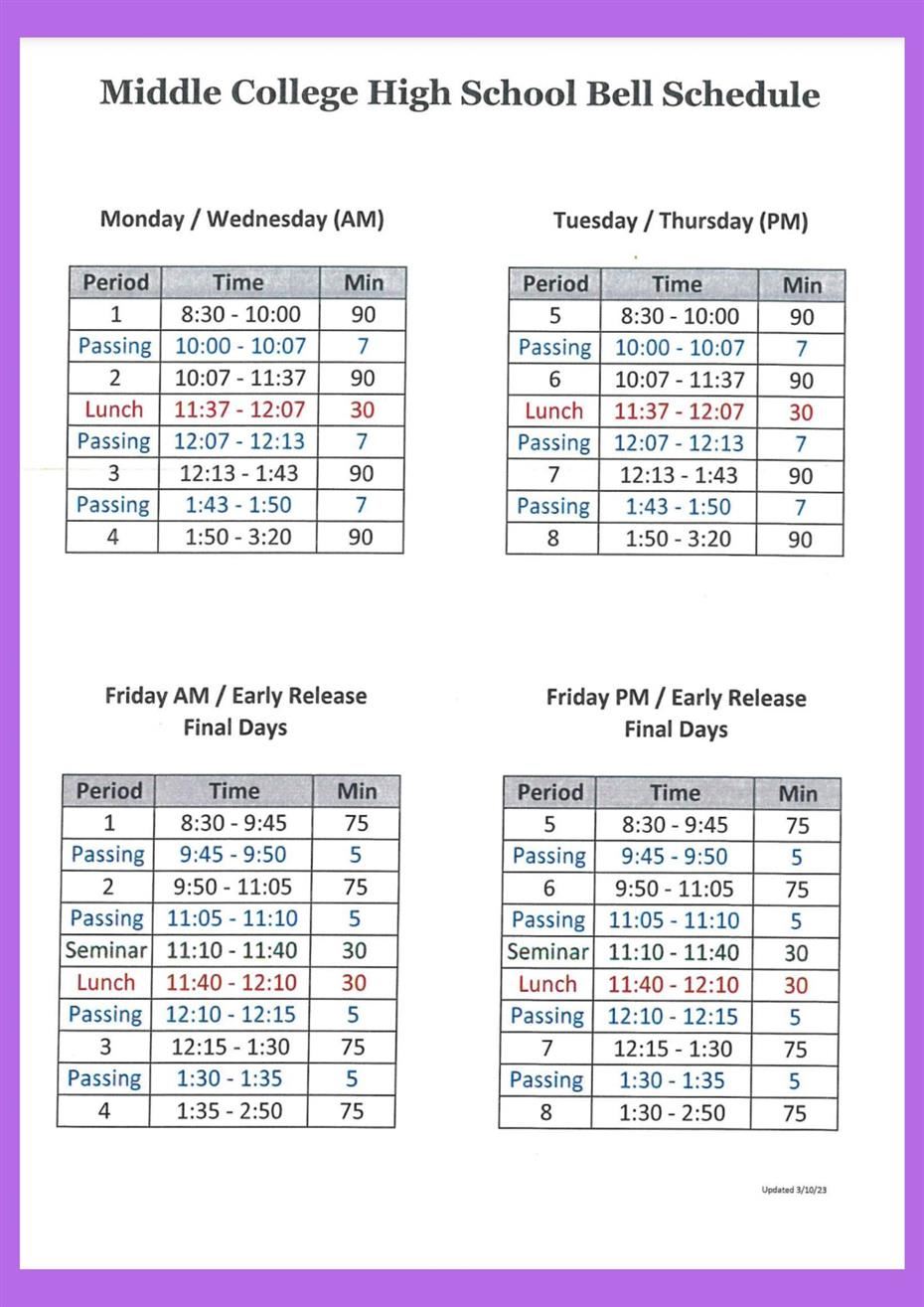  bellschedule